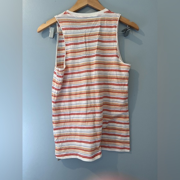 Madewell • Whisper Cotton V-neck Pocket Tank in Fieldgate stripe • NWT • X-Small - Picture 9 of 11
